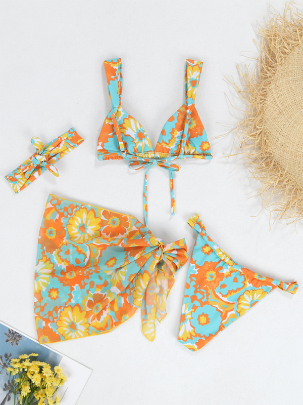 Levoire | Nouveau maillot de bain deux pièces quatre pièces sexy dos nu bikini imprimé