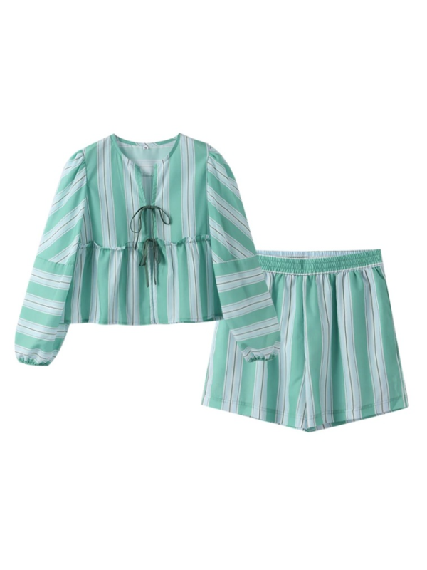 Levoire | Nouvelles robes à rayures à manches courtes avec ceinture