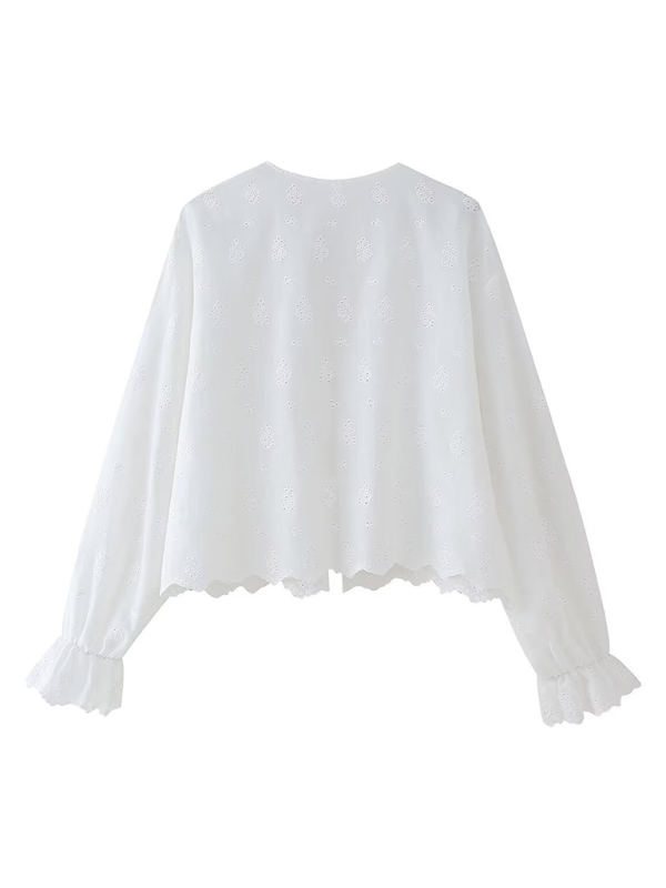 Levoire | Nouveau top de chemise dame avec broderie en forme de cœur