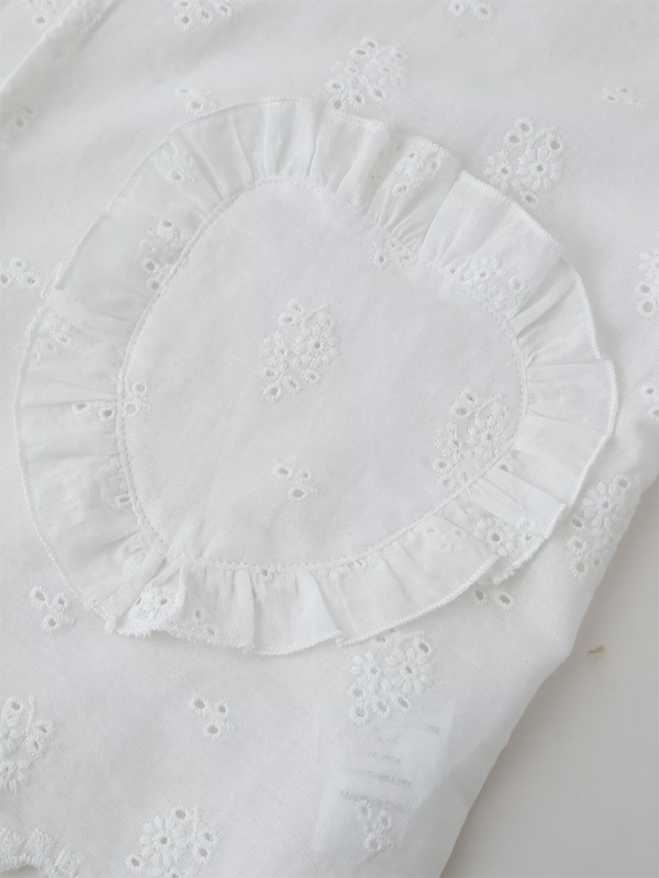 Levoire | Nouveau top de chemise dame avec broderie en forme de cœur