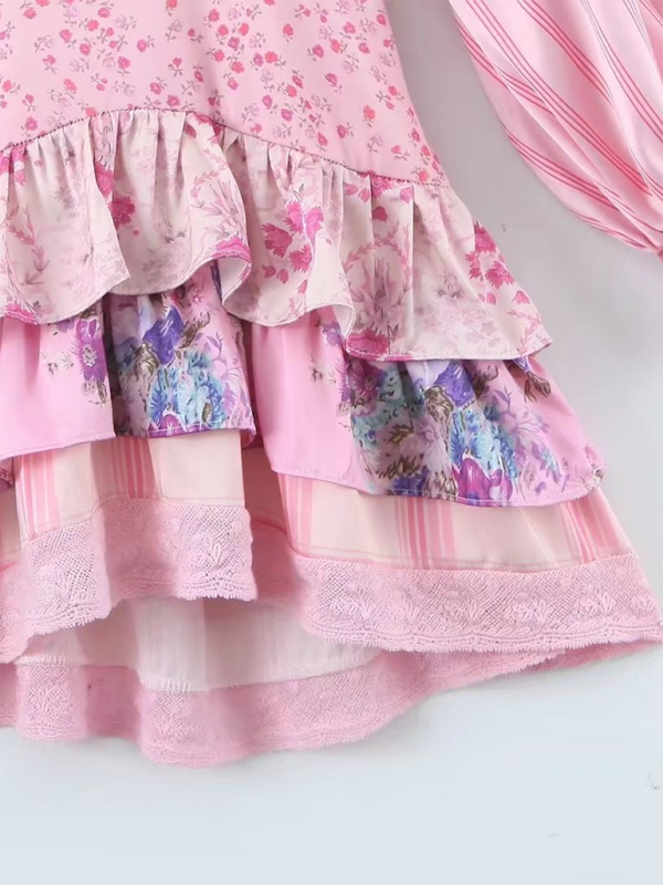 Levoire | Nouvelle Robe Longue à Manches Colorblock à Pointe