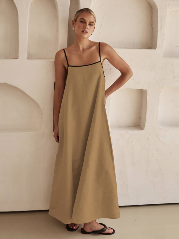 Levoire | Mode femme Tablier lin avec poches Braun