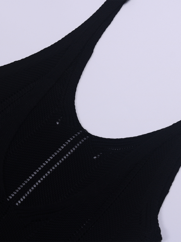 Levoire | Robe de plage en tricot sexy à dos nu pour femme modèle taille haute cover-up
