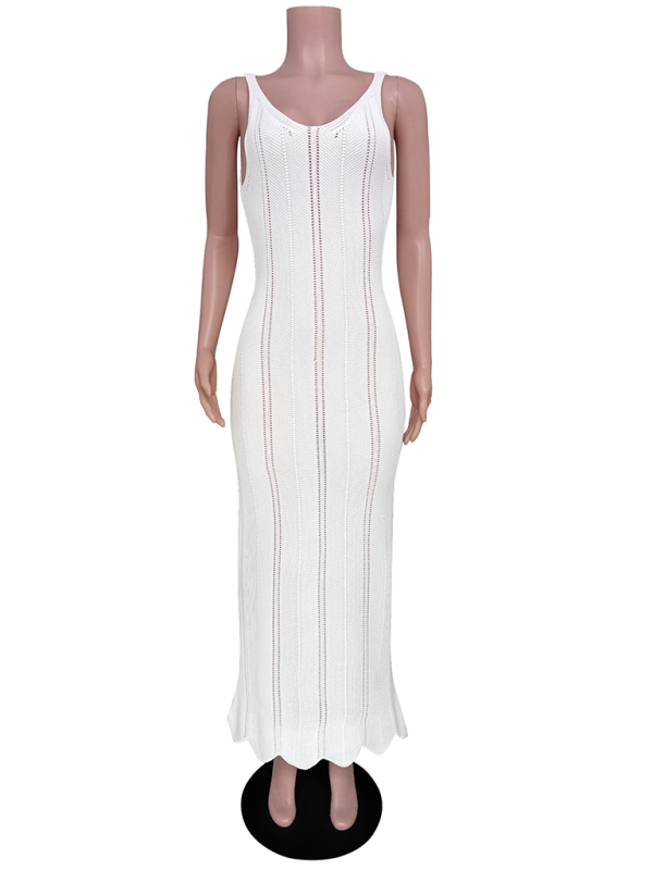 Levoire | Robe de plage en tricot sexy à dos nu pour femme modèle taille haute cover-up