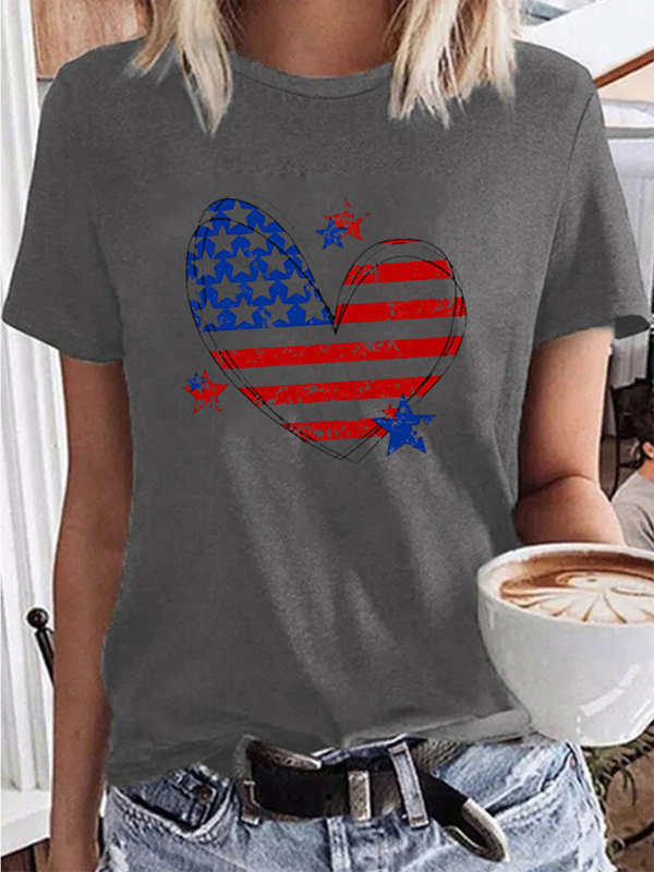 Levoire | Nouveau T-shirt femme amour Jour de l'Indépendance Gris anthracite