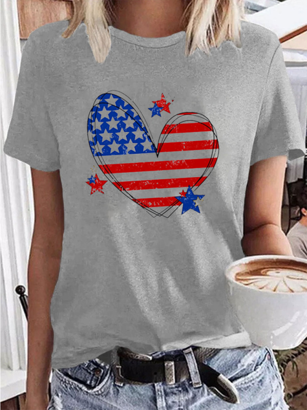 Levoire | Nouveau T-shirt femme amour Jour de l'Indépendance Gris
