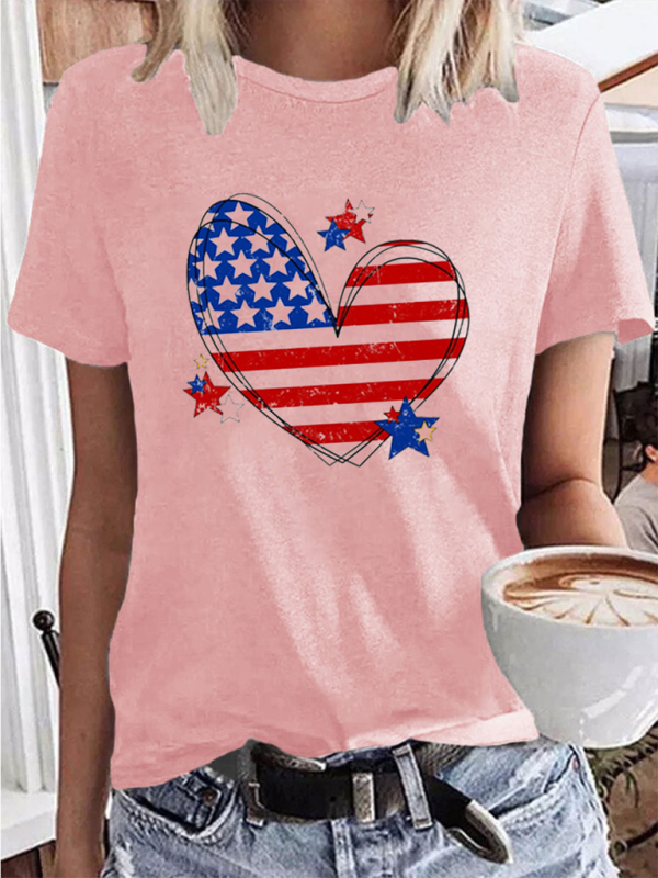 Levoire | Nouveau T-shirt femme amour Jour de l'Indépendance Rosa