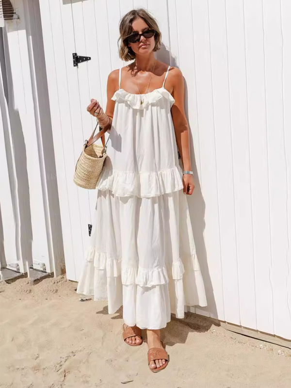 Levoire | Nouvelle robe de vacances Rysjet longue avec une longue étreinte et élégante robe de plage