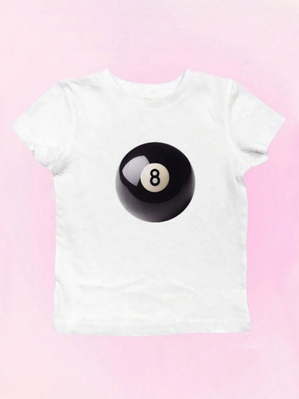 Levoire | Nouvelles Femme Mode de Rue Col Rond T-shirt Imprimé Lettre Taille Courte Muster7