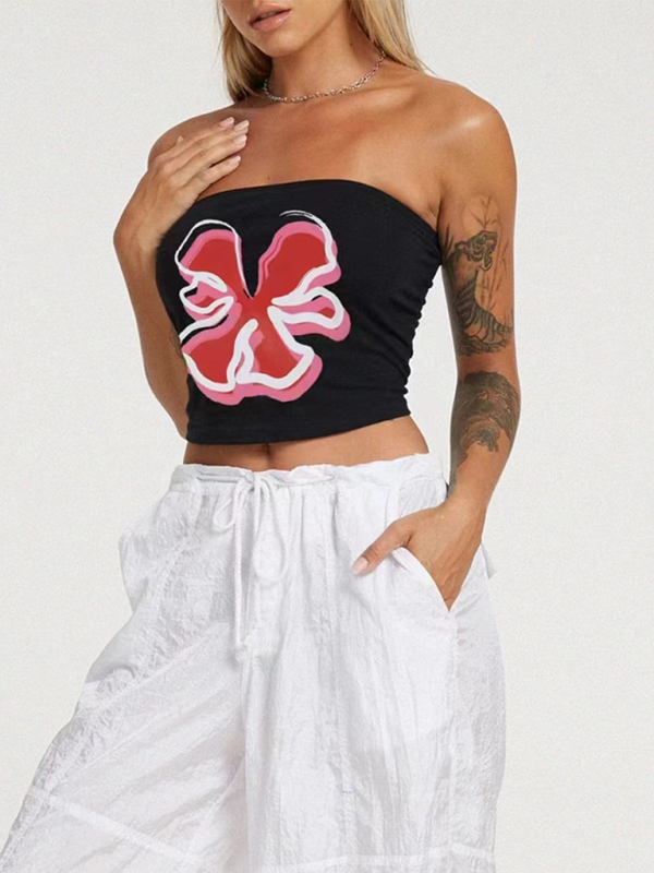 Levoire | Femmes Personnalité Rue Design Floral sexy Découpe Taille Haut