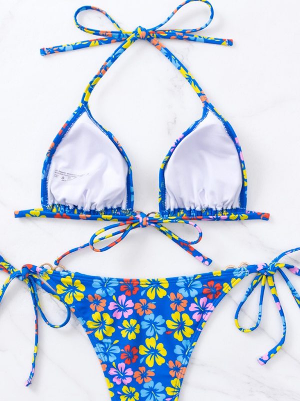 Levoire | Bikini sexy à lacets imprimé en triangle