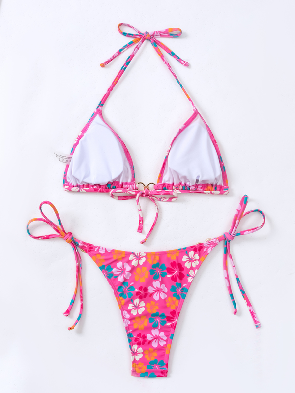 Levoire | Bikini sexy à lacets imprimé en triangle