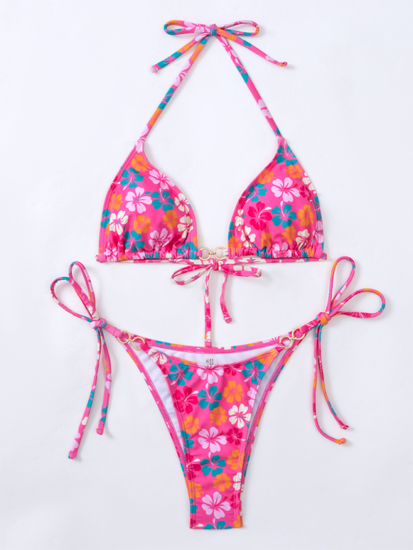 Levoire | Bikini sexy à lacets imprimé en triangle