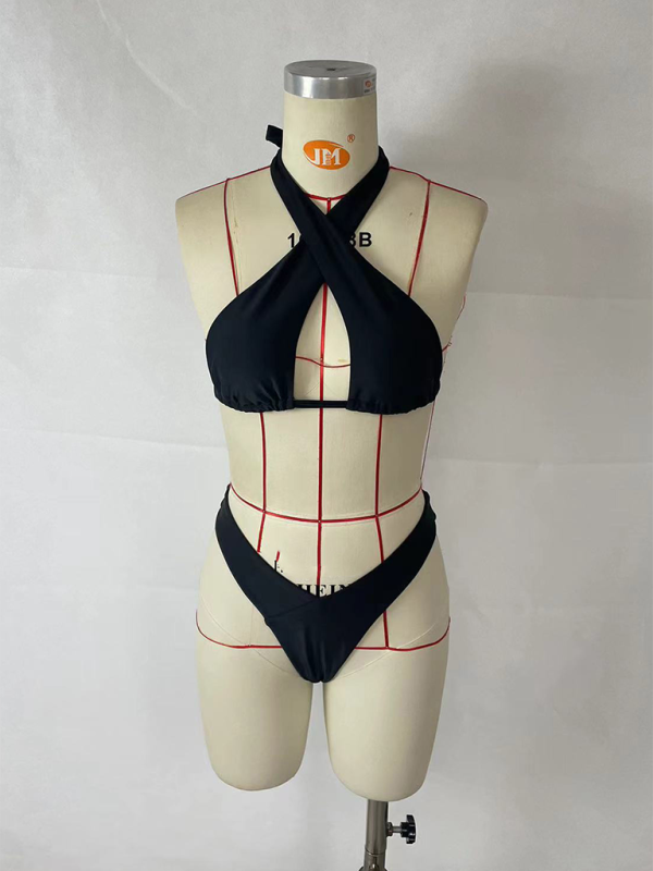 Levoire | Mode sexy deux pièces vacances dame unicolore bikini dos nu set