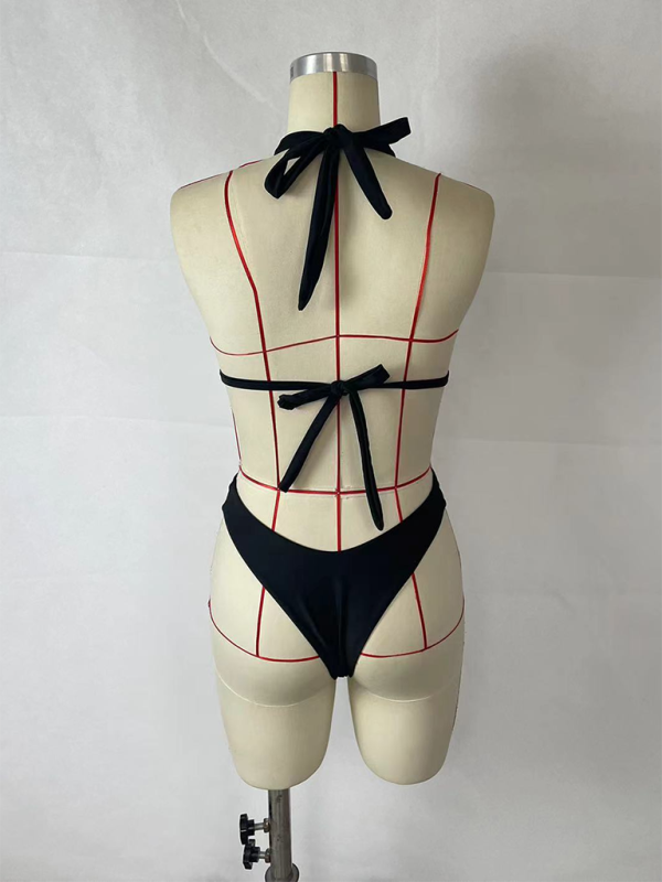 Levoire | Mode sexy deux pièces vacances dame unicolore bikini dos nu set