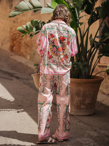 Levoire | Nouvelle robe de vacances décontractée à manches longues avec poches imprimée