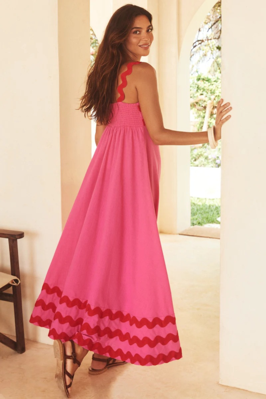 Levoire | Nouveau style petite fleur motif ondulé robe A-line