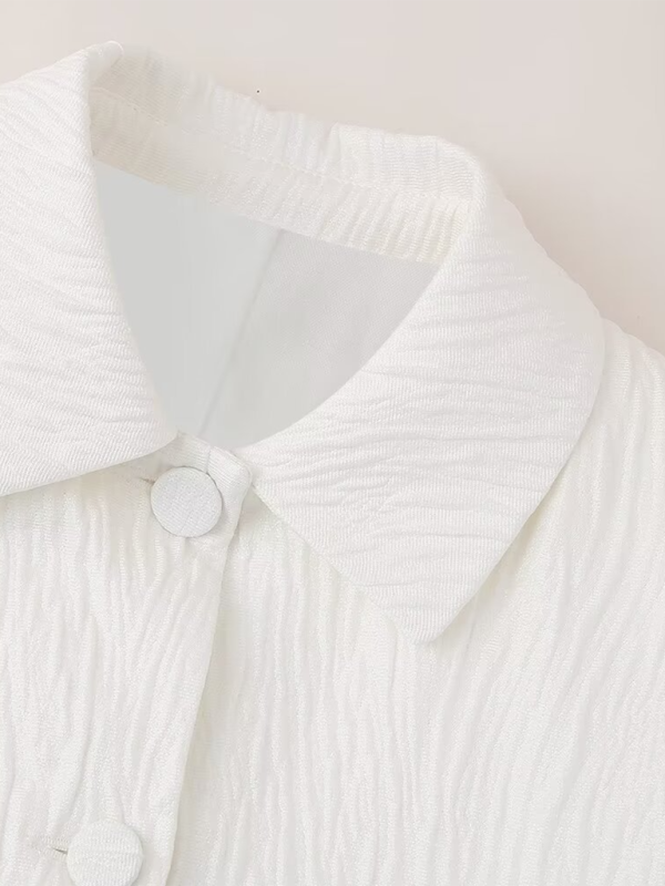 Levoire | Nouvelle robe chemisier en tissu brillant + Ensemble jupe plissée taille haute