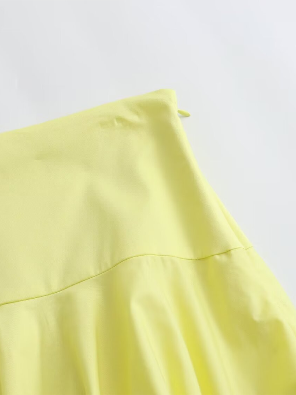 Levoire | Nouveau blaser à poches en forme de ballon avec fermeture éclair et col rond / jupe à fronces