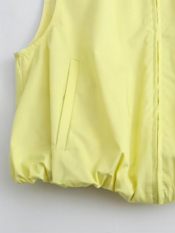 Levoire | Nouveau blaser à poches en forme de ballon avec fermeture éclair et col rond / jupe à fronces