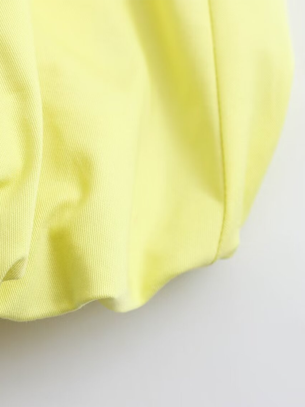 Levoire | Nouveau blaser à poches en forme de ballon avec fermeture éclair et col rond / jupe à fronces