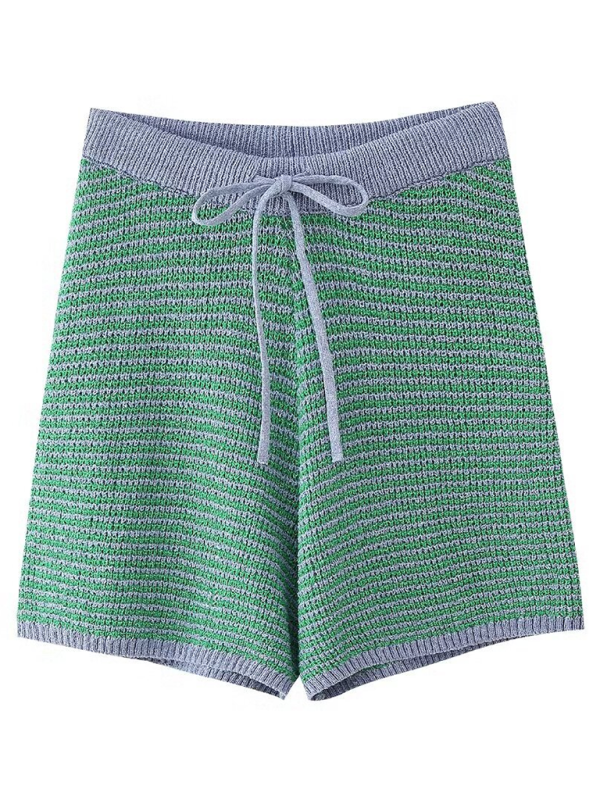 Levoire | Nouveau top à col POLO tricoté loose pour femmes / shorts tricotés taille haute