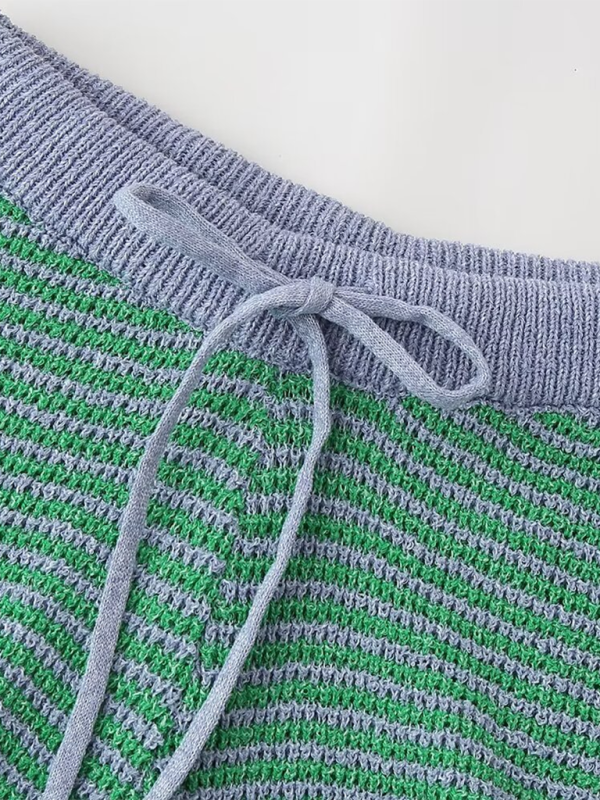 Levoire | Nouveau top à col POLO tricoté loose pour femmes / shorts tricotés taille haute