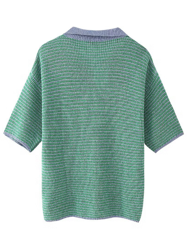 Levoire | Nouveau top à col POLO tricoté loose pour femmes / shorts tricotés taille haute