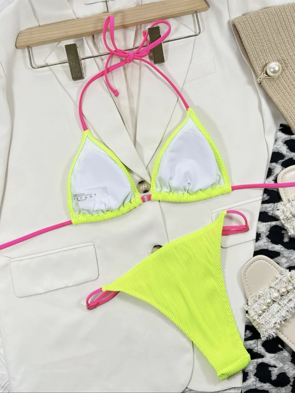 Levoire | Nouveau bikini sexy couleur contrastée à répartition pointue deux pièces maillot de bain