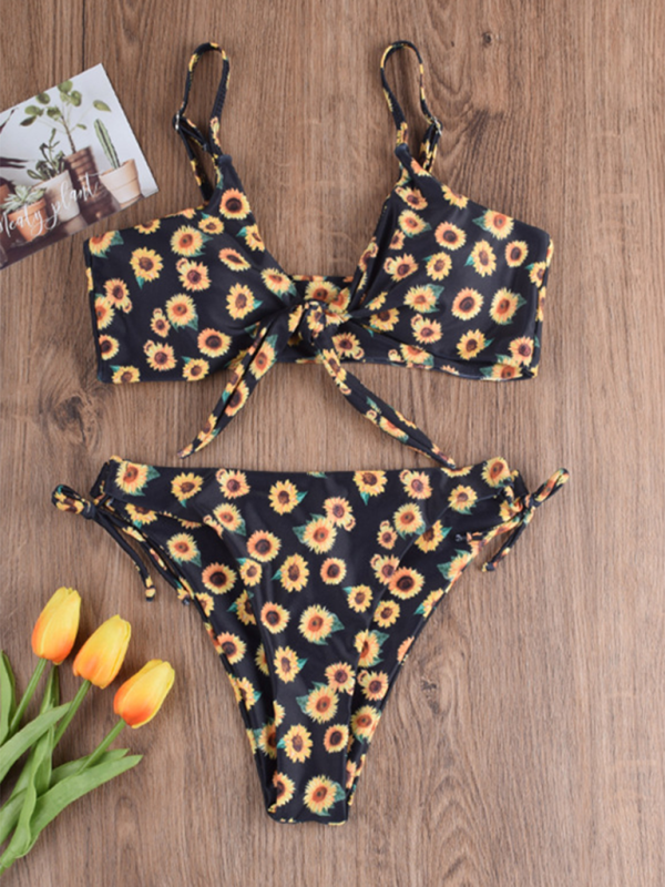 Levoire | Nouveau sexy deux pièces maillot de bain Amour imprimé de tournesol bikini
