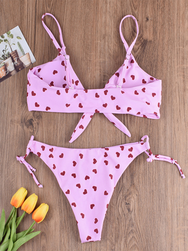 Levoire | Nouveau sexy deux pièces maillot de bain Amour imprimé de tournesol bikini