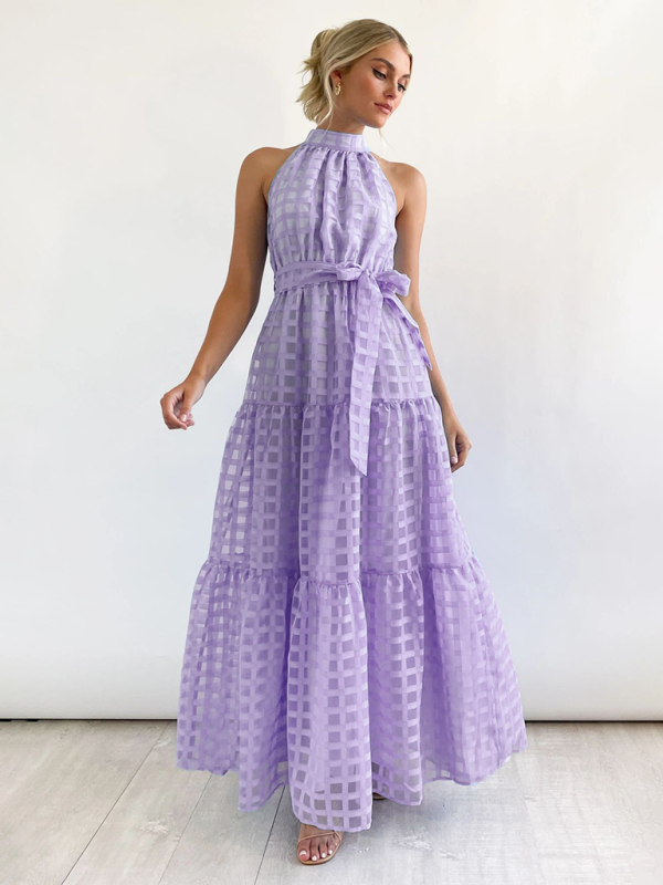 Levoire | Nouvelle Mode Robe dos nu unie Lavande