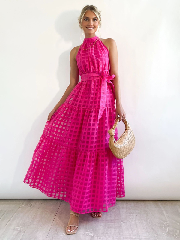 Levoire | Nouvelle Mode Robe dos nu unie Rosa