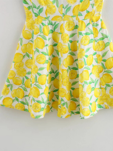 Levoire | Nouvelle mode citron imprimé robe à bretelles