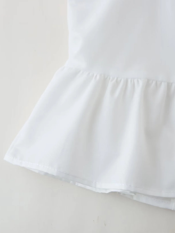 Levoire | Nouveau haut spaghetti slim-fit blanc avec nœud