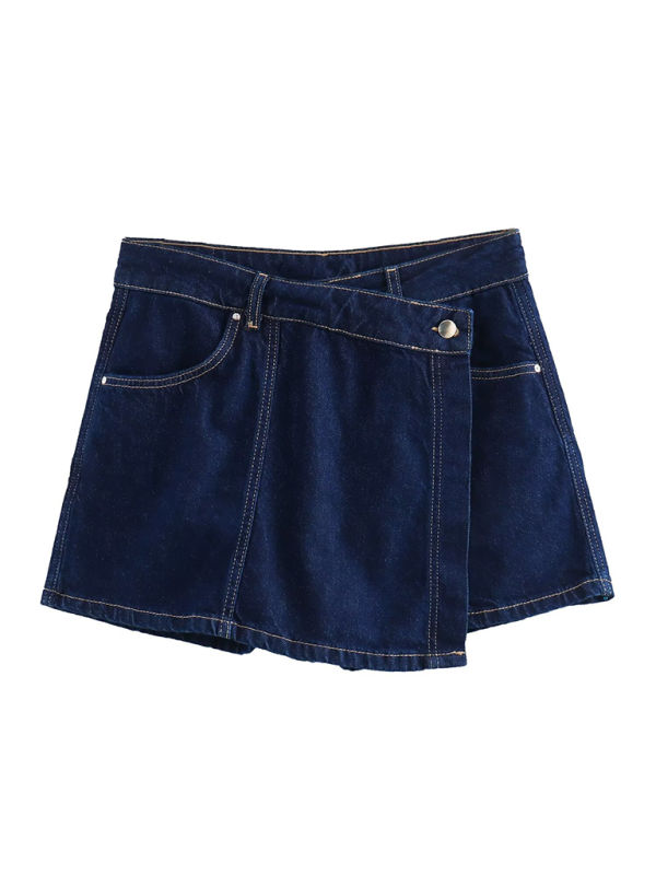 Levoire | Mot rétro Poches en tissu court en denim chemise/shorts Shorts