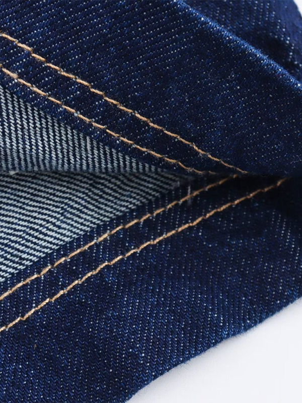 Levoire | Mot rétro Poches en tissu court en denim chemise/shorts