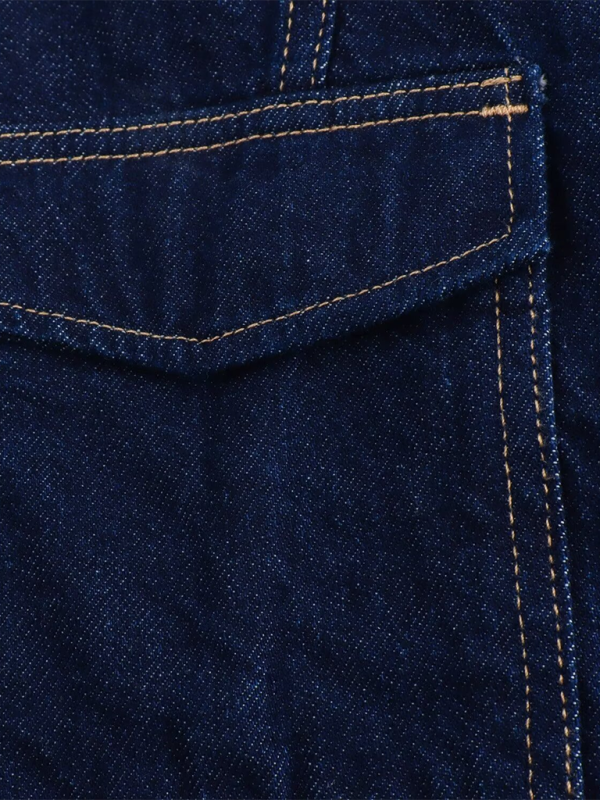 Levoire | Mot rétro Poches en tissu court en denim chemise/shorts