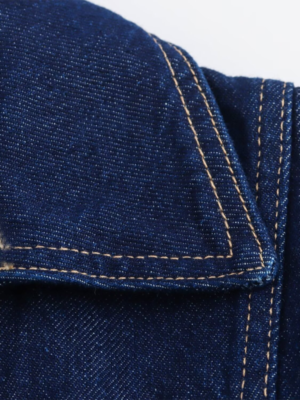 Levoire | Mot rétro Poches en tissu court en denim chemise/shorts