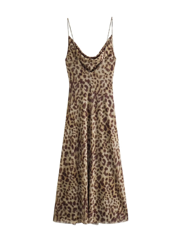 Levoire | Design élégant et stylé avec motifs animaliers, robe sexy à dos ouvert et sans manches