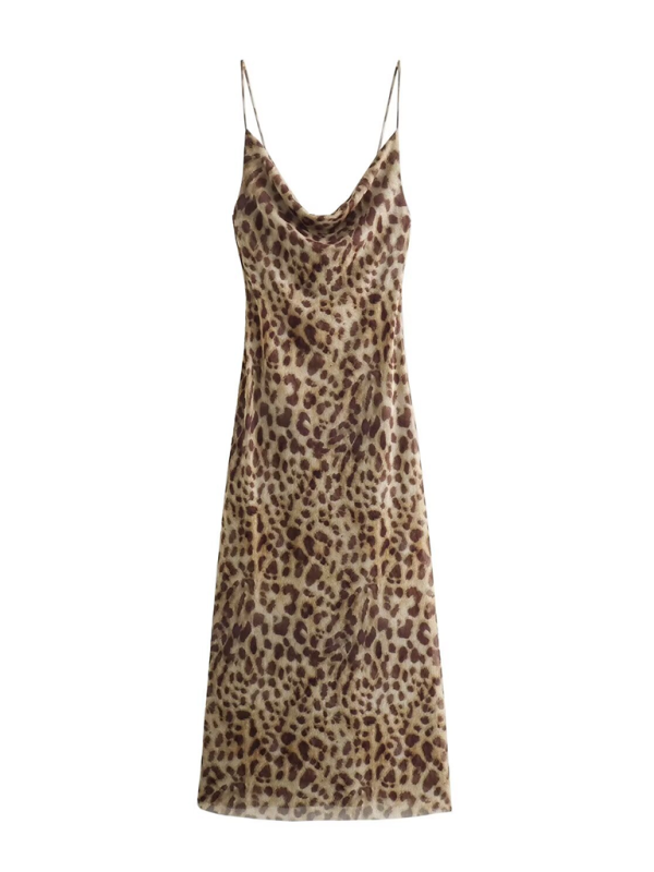 Levoire | Design élégant et stylé avec motifs animaliers, robe sexy à dos ouvert et sans manches Lion