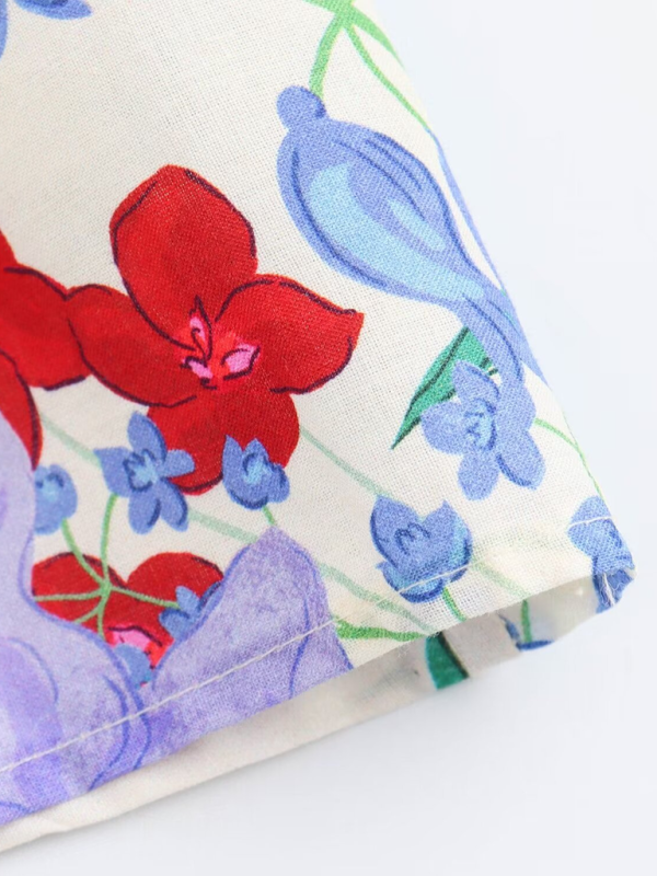 Levoire | Nouveau style design floral tunique à bretelles spaghetti