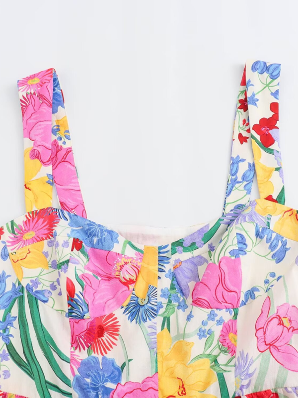 Levoire | Nouveau style design floral tunique à bretelles spaghetti