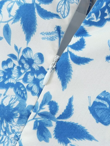 Levoire | Robe imprimée décontractée stylée sans manches avec décolleté