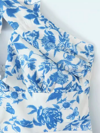 Levoire | Robe imprimée décontractée stylée sans manches avec décolleté