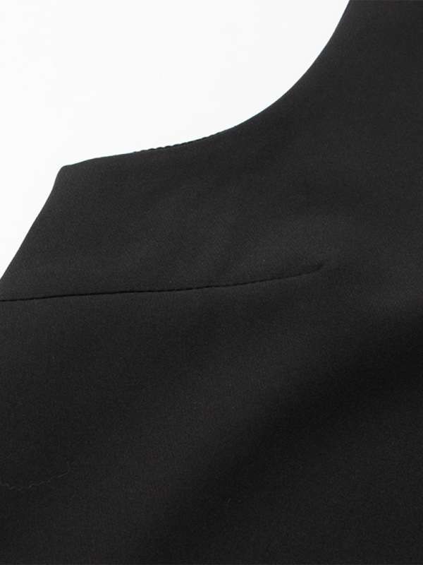 Levoire | Nouveau mode minimaliste design uni col rond sans manches robe patchwork