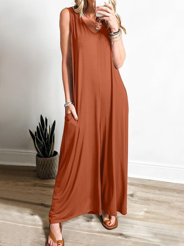 Levoire | Robe Décontractée Unicolore à Décolleté en V Braun