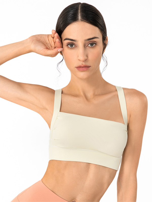 Levoire | Anti-Hohlrygg-correcteur de posture avec rembourrage de poitrine brassière de fitness soutien-gorge de dos top de yoga soutien-gorge Cracker kaki