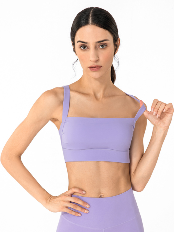 Levoire | Anti-Hohlrygg-correcteur de posture avec rembourrage de poitrine brassière de fitness soutien-gorge de dos top de yoga soutien-gorge Violetti