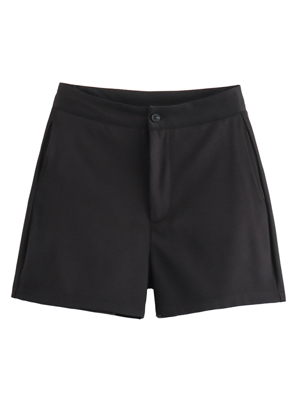 Levoire | Femme décontractée nouveau gilet étroit à col V à un bouton + short ensemble mode